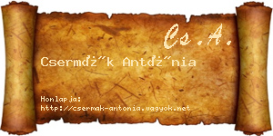 Csermák Antónia névjegykártya